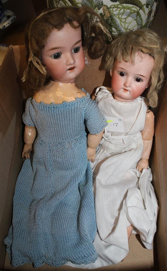 2 Armand Marseille bisque head dolls